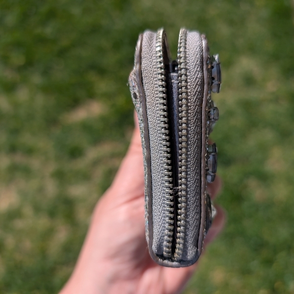 Kate Spade Silver Glitter Sparkle Wallet with Gems - Picture 3 of 9